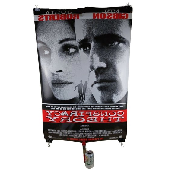 Conspiracy Theory Movie Poster Two Sided Rolled Mel Gibson Julia Roberts 27"x40" - Picture 3 of 4